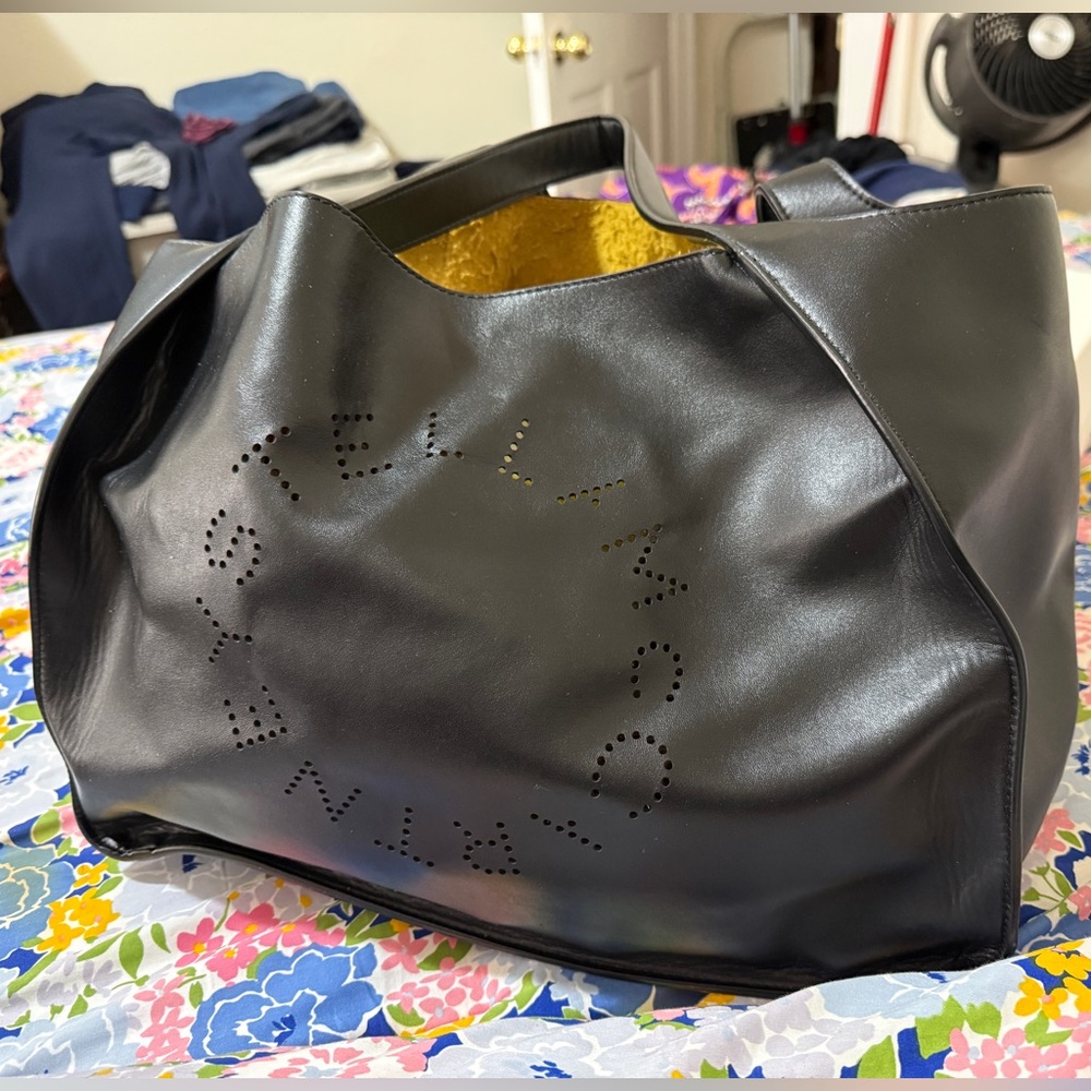 Stella McCartney Black Tote with Gold Lining